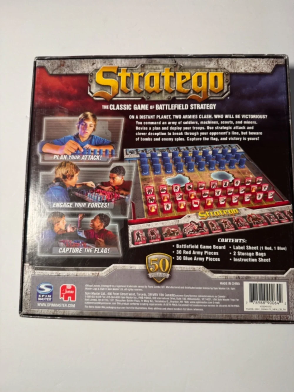 Stratego 50 Years Spin Master Family Board Game 2 Players Ages 8+